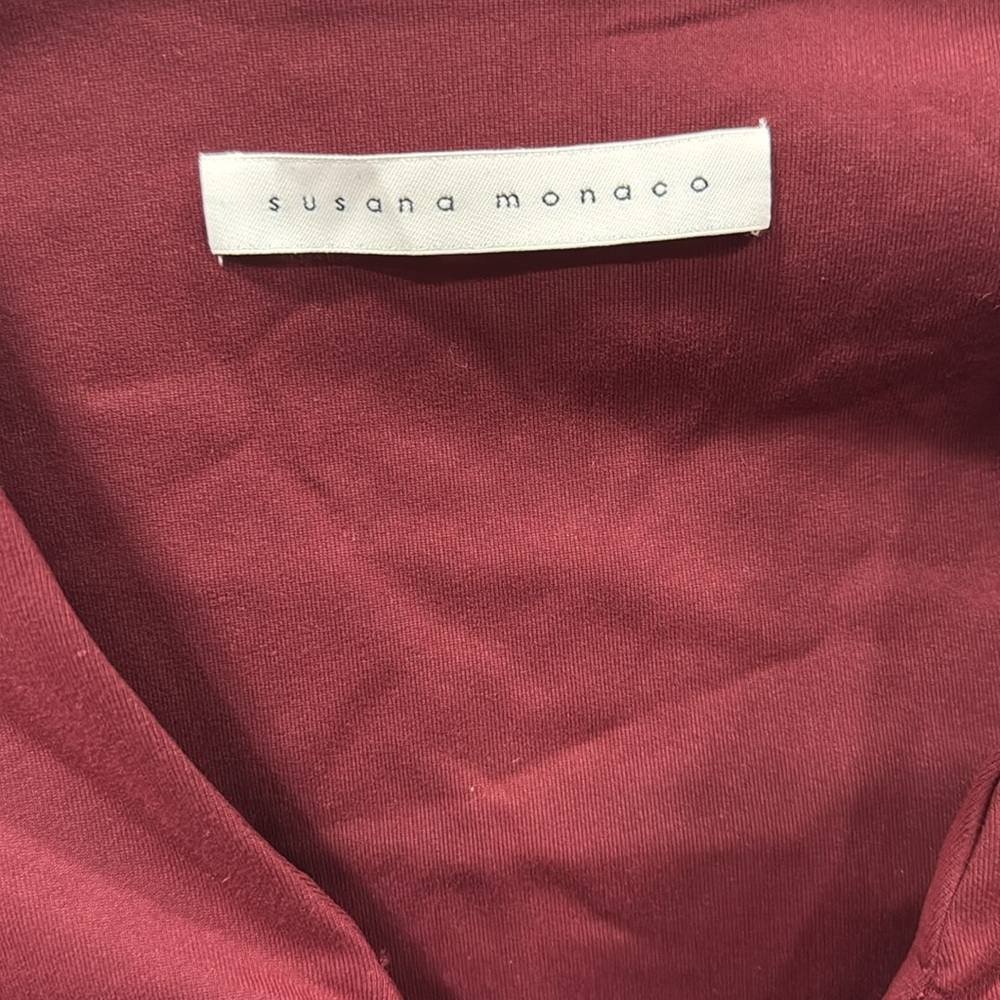 SUSANA MONACO Ruched Bodycon top In Raspberry - Picture 2 of 5